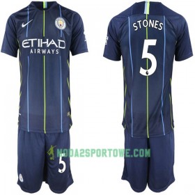 Koszulka Manchester City Stones 5 Dziecięcy Wyjazdowe Stroje Piłkarskie 2018-2019 Krótki Rękaw